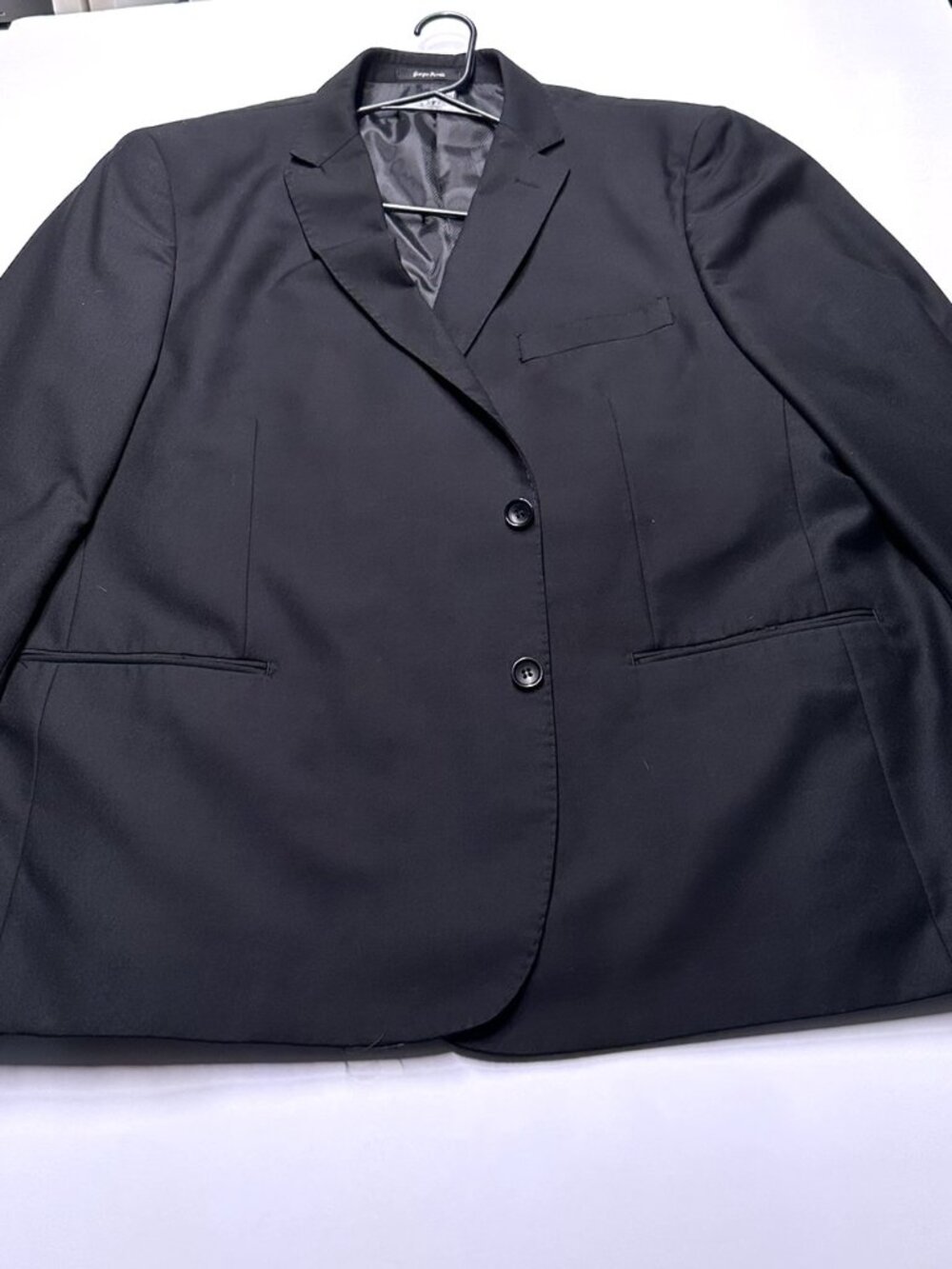 Giorgio Fiorelli Black Sport Coat Mens 48R Poly Blend Blazer Jacket Flawless